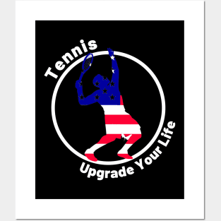 US Open Tennis USA Flag Silhouette Posters and Art